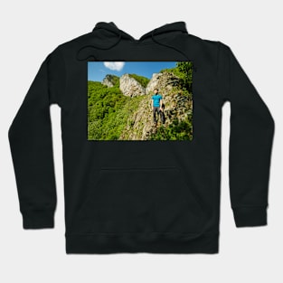 Teenager boy posing on the mountains Hoodie